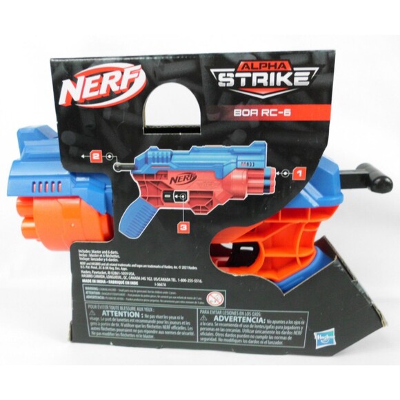 NERF Alpha Strike Blaster BOA RC-6 Includes 6 Darts PN00065005 Hasbro New in Box - Picture 2 of 4